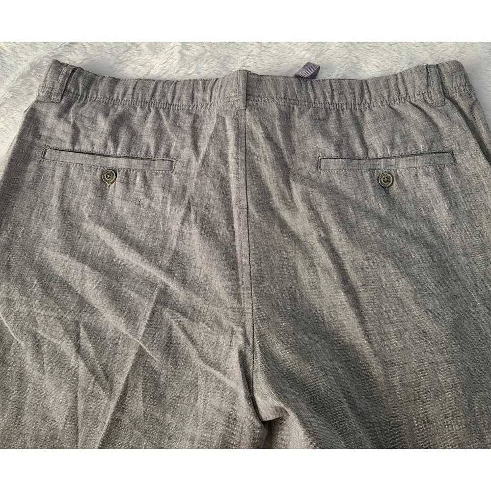 Tasso Elba Island Mens Gray Linen Blend Drawstring Pants XL S/61583 SP17